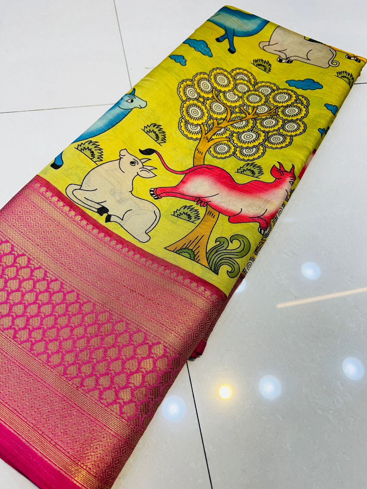 kalamkari tissue silk vol 2 Printed Non Catalog Sarees